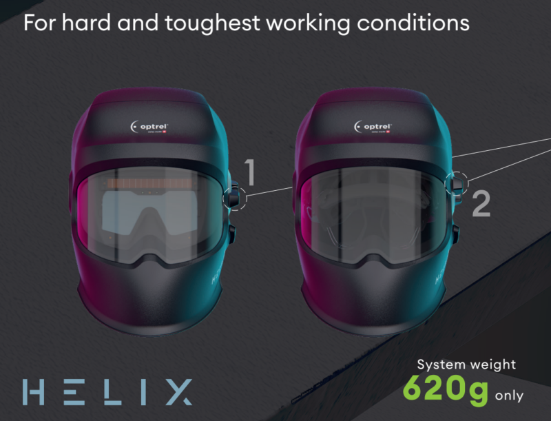 Helix letak Optrel Helix CLT s kacigom